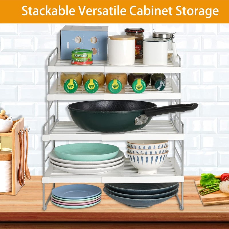 JUPELI 2 Pack Pantry Organization and Storage, Expandable Foil and Plastic Wrap Organizer, Adjustable Kitchen Wrap Organizer Rack for Cabinet, Foil Saran Wrap Holder Shelf for Sandwich Plastic Bags Box, - Image 4